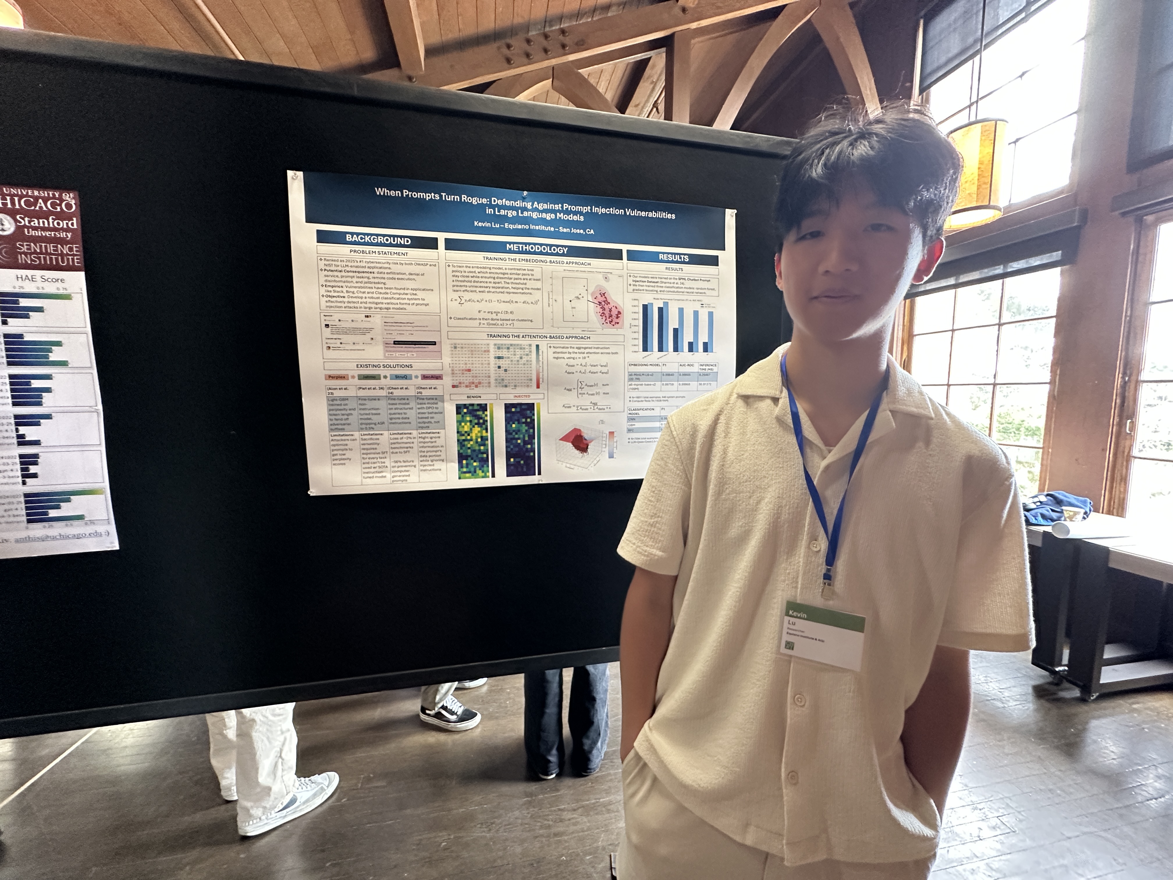 Kevin with poster at CHAI Workshop 2025